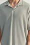 Taş Oversize/Geniş Kesim Dokulu Kırışmaz Ottoman Polo Yaka T-Shirt TMNSS23PO00020 - 6