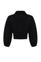 Siyah Dokuma Bağlamalı Plaj Crop Bluz TBESS24BZ00006 - 15