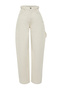 Ekru Bol Kesim Yüksek Bel Carpenter Loose Baggy %100 Pamuk Non-Stretch Jeans TWOAW24JE00308 - 16