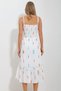 Women's Orange Strap Embroidered Lined Voile Fabric Dress ALC-X11644 - 5