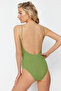 Green Backless V-Neck Covered Regular Swimsuit Tbess24Ma00113 - 4