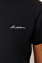 Black 100 Cotton Slogan Embroidered Regular Fit Knitted T-Shirt TWOSS24TS00097 - 5
