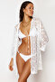 Ecru Mini Knitted Lace Kimono&Kaftan TBESS24KM00034 - 3