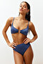 Saks Aksesuarlı Bralette Kaplı Regular Yüksek Bel Bikini Takımı TBESS24BT00073 - 6
