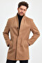 Men's Slim Fit Brown Stamp Coat - 2
