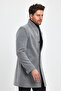 Men's Slim Fit Gray Stamp Coat