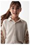 girl's cross stitch embroidered linen soft texture shirt - 6