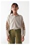 girl's cross stitch embroidered linen soft texture shirt - 3