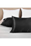 ANT SPECIAL - Black Silk Texture Satin Pillow Case 50x70 cm Anti-Sweat and Odorless Curly Hair 2 Pieces - 2