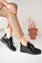 Women's Genuine Leather Black Patent Leather Anatomical Sole Comfortable Rubber Laced Shoes - 3