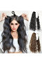 75cm Wavy Wide Half Moon Snap U Part Hairpiece Hair - Black - 7