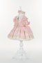 100% Cotton Antiallergic Fabric Laced Short Sleeve Vintage Theme Pink Girl's Dress - 4