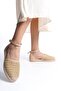 Beige Women's Straw Sole Comfortable Espadrille Ergonomic - 4
