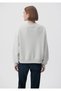 Crew Neck Gray Basic Sweatshirt 1611769-70074 - 3