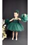 Chiffon Robe Pompom Sleeve Sequined Girl's Fluffy Skirt Tutu Evening Dress - 5