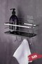 Adhesive Adjustable Shelf Bathroom Organizer Shampoo Holder Chrome Black Lş-01