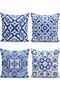 Modern Pillow and Cushion Cover Set with Tile Pattern on White Background