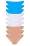 9 Pieces Super Eco Set Lycra Women's Slip Panties Skin White Blue