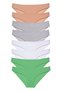 8 Pieces Super Eco Set Lycra Women's Slip Panties Skin Gray White Green