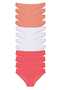 12 Pieces Super Eco Set Lycra Women's Slip Panties Powder White Fuchsia
