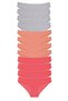 12 Pieces Super Eco Set Lycra Women's Slip Panties Gray Powder Fuchsia