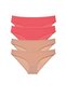 4 Pieces Super Eco Set Lycra Women's Slip Panties Fuchsia Skin