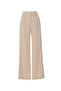 Ribbed Front Pleated Beige Pants - 5