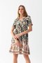 WOMEN'S V-NECK ETHNIC PATTERNED VISCOSE DRESS ZYN-58616