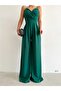Imported Crepe Fabric Wide Leg Jumpsuit Dress with Straps