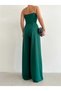 Imported Crepe Fabric Wide Leg Jumpsuit Dress with Straps - 5