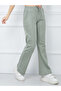 Women's Finished Fabric Front Stitched Wide Leg Trousers - 7