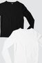 Plain Black and White Long Sleeve T-Shirt Eco Pack of 2