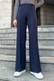 Striped Wide-Leg Trousers Navy Blue