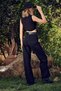 Black Extra High Waist Wide Leg Palazzo Loose Jeans - 6
