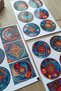 20 Pieces Stained Glass Sticker Set Bullet Journal Laptop Thermos Scrapbook Colored Glass Round Square Sticker - 6