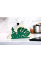 Palm Leaf Themed Green Metal Napkin Holder