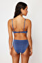 Saks Aksesuarlı Bralette Kaplı Regular Yüksek Bel Bikini Takımı TBESS24BT00073 - 9