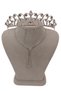 Lade Princess Model Stylish Crystal Stone Evening Dress Necklace Earring Set and Rose Bridal Crown - 4