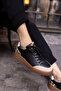 GORDON WOMEN'S BLACK LEOPARD GARNISH SNEAKER - 4