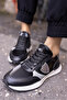 MUÇİ WOMEN'S BLACK PARASUT FABRIC GARNISHED SNEAKERS - 8