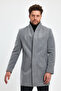 Men's Slim Fit Gray Stamp Coat - 7