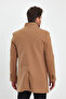 Men's Slim Fit Brown Stamp Coat - 3