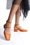 Women's Heeled Shoes Open Back Square Toe Short Block with Helmet