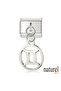 Stainless Steel Italian Gemini Constellation Embroidered 9mm Charm - 2
