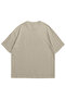 Women Men Beige Basic Oversize Plain Crew Neck Short Sleeve T-Shirt - 2