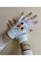 Handmade Flower Embroidered Fingers Cut Gloves - Fingerless Gloves - Gift Valentine's Day - 2