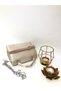 Skin Color Satin Fabric Stone Accessory Magnetic Closure Shoulder Strap Available (Small Size) - 9