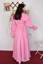 Pink Wide Collar Dress - 4