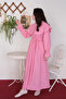 Pink Wide Collar Dress - 3