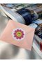 Pink Daisy Label Smiling Face Round Matte Sticker 4 cm (100 Pieces)